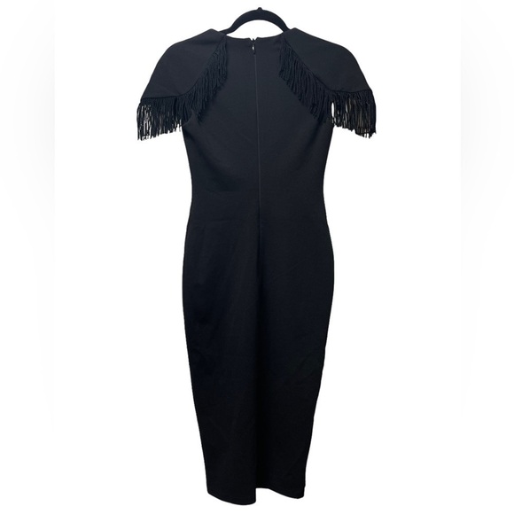 Nookie Mendez Fringe Detail Black Midi Dress Small NWT - Picture 7 of 8